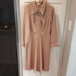 Elegant Tan Midi Dress